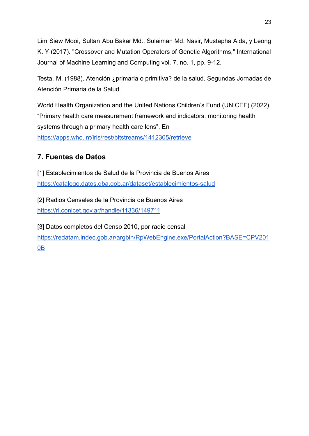 Primary-care access in Buenos Aires Province — page 23 of 23. Open the PDF for the document text.