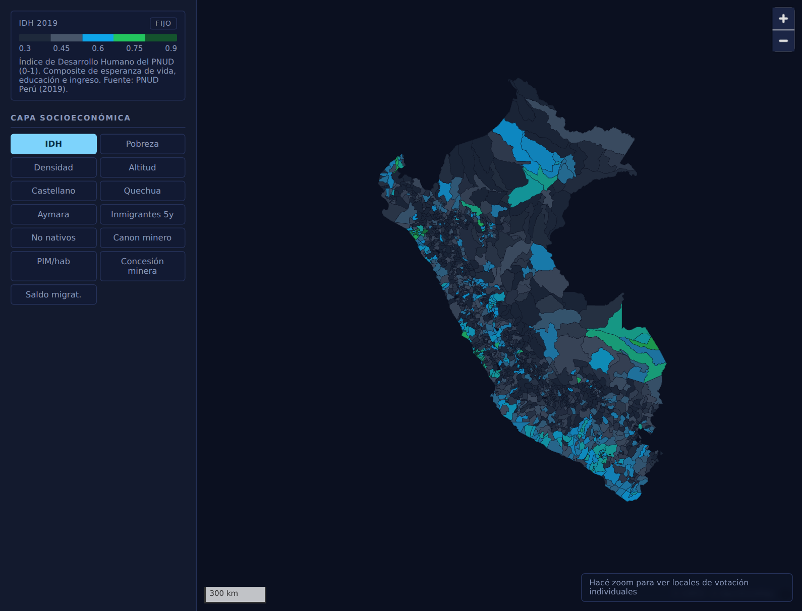 Human Development Index across Peru’s districts